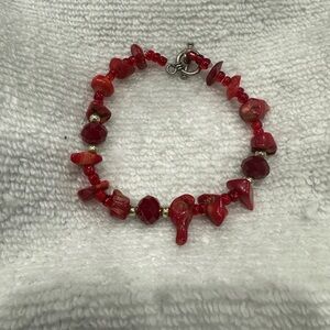 Elegant Red Beaded Bracelet